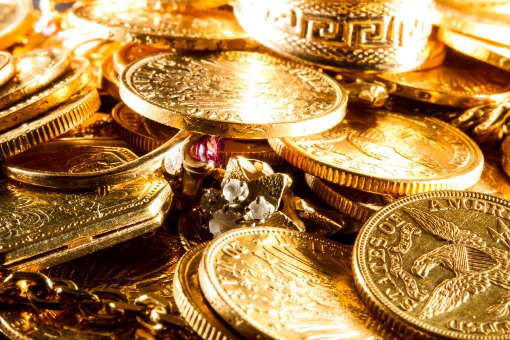Jewels and gold coins