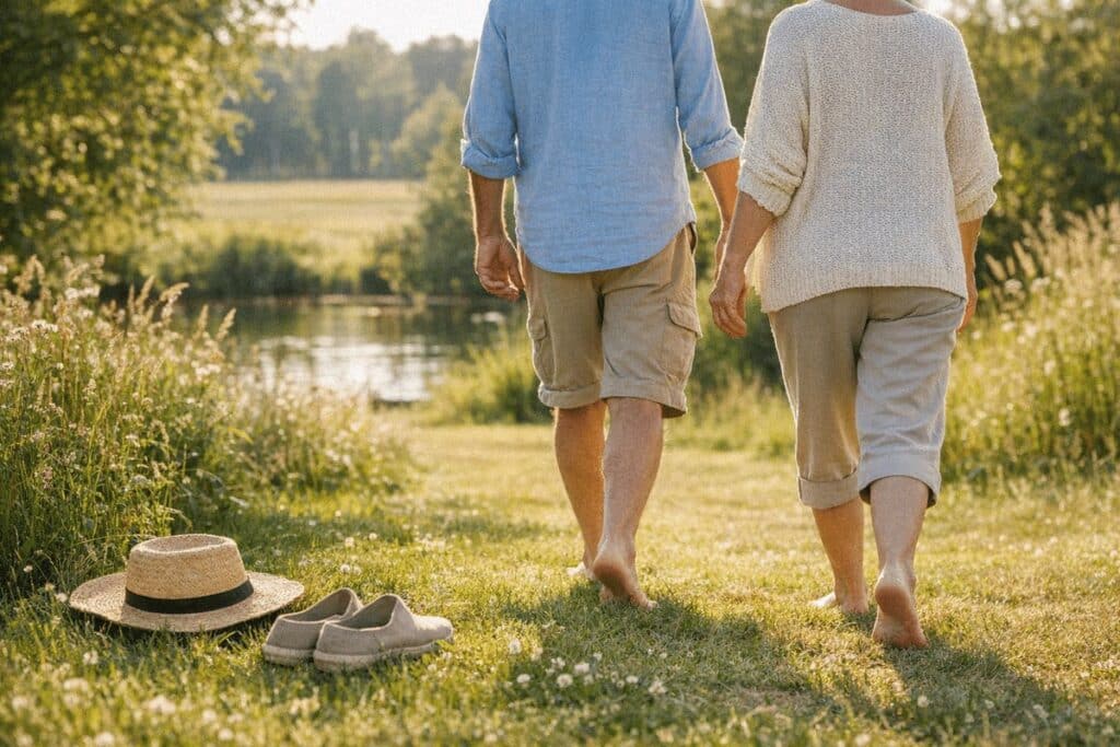 Ils dorment mieux en marchant pieds nus : la méthode “earthing” bluffe les seniors