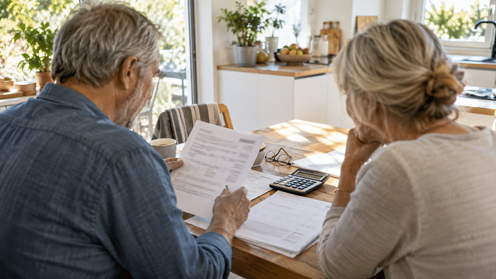 Couple senior vérifiant son relevé de carrière et son calendrier de départ à la retraite